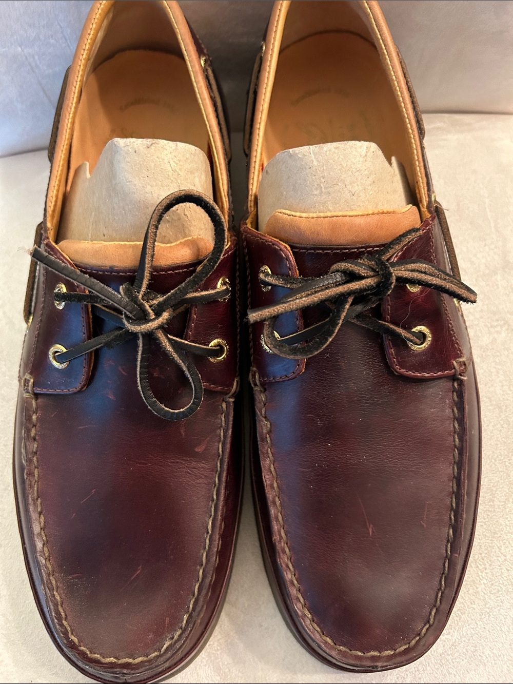 Sperry Men’s Boat Shoes in Burgundy Leather - Picture 5 of 6